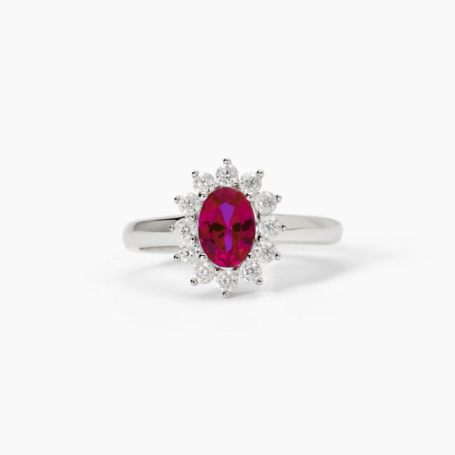 Mabina | Anello in argento con rubino sintetico ovale COOL OR RÉTRO? | 523361