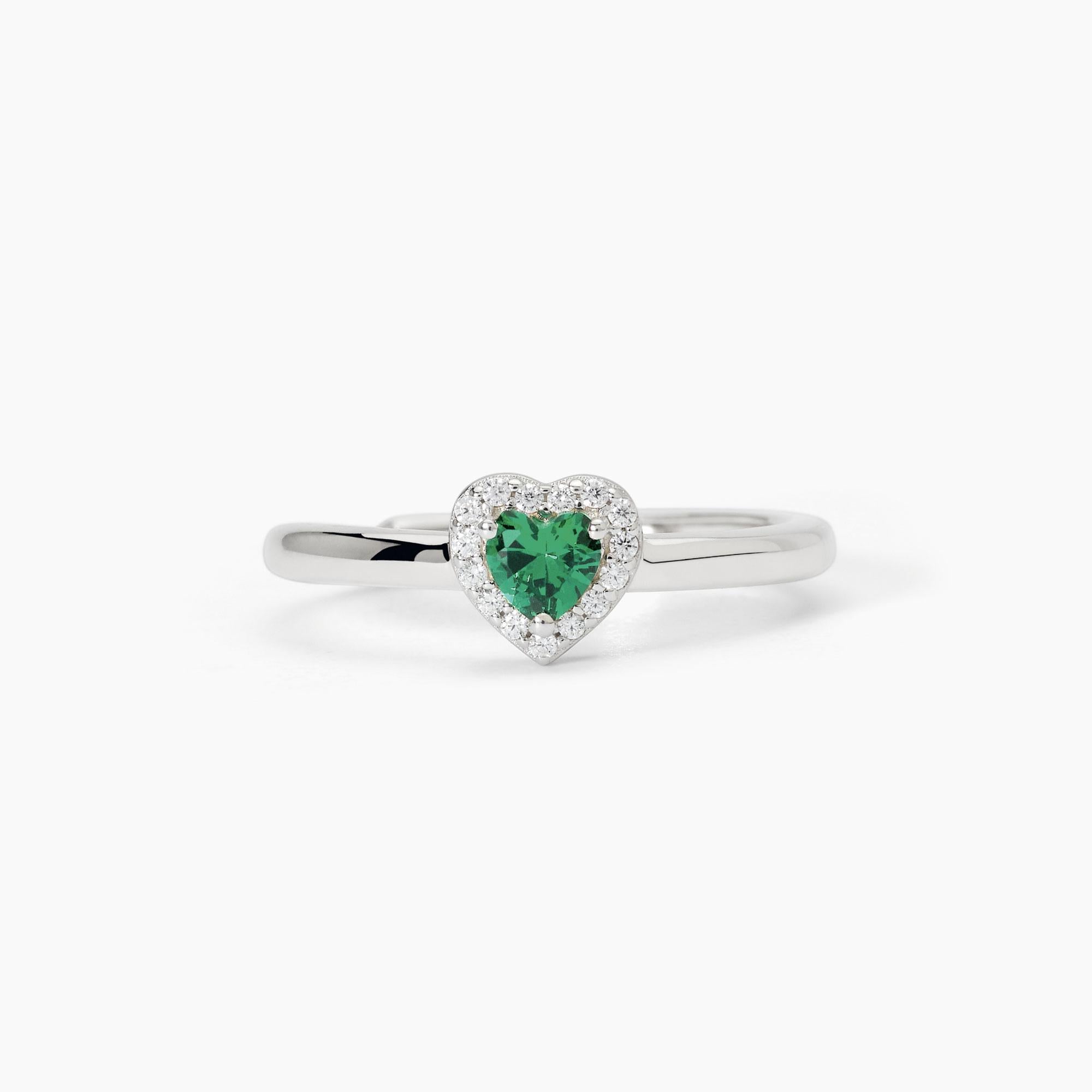 Mabina | Anello in argento con smeraldo sintetico LOVE AFFAIR | 523382
