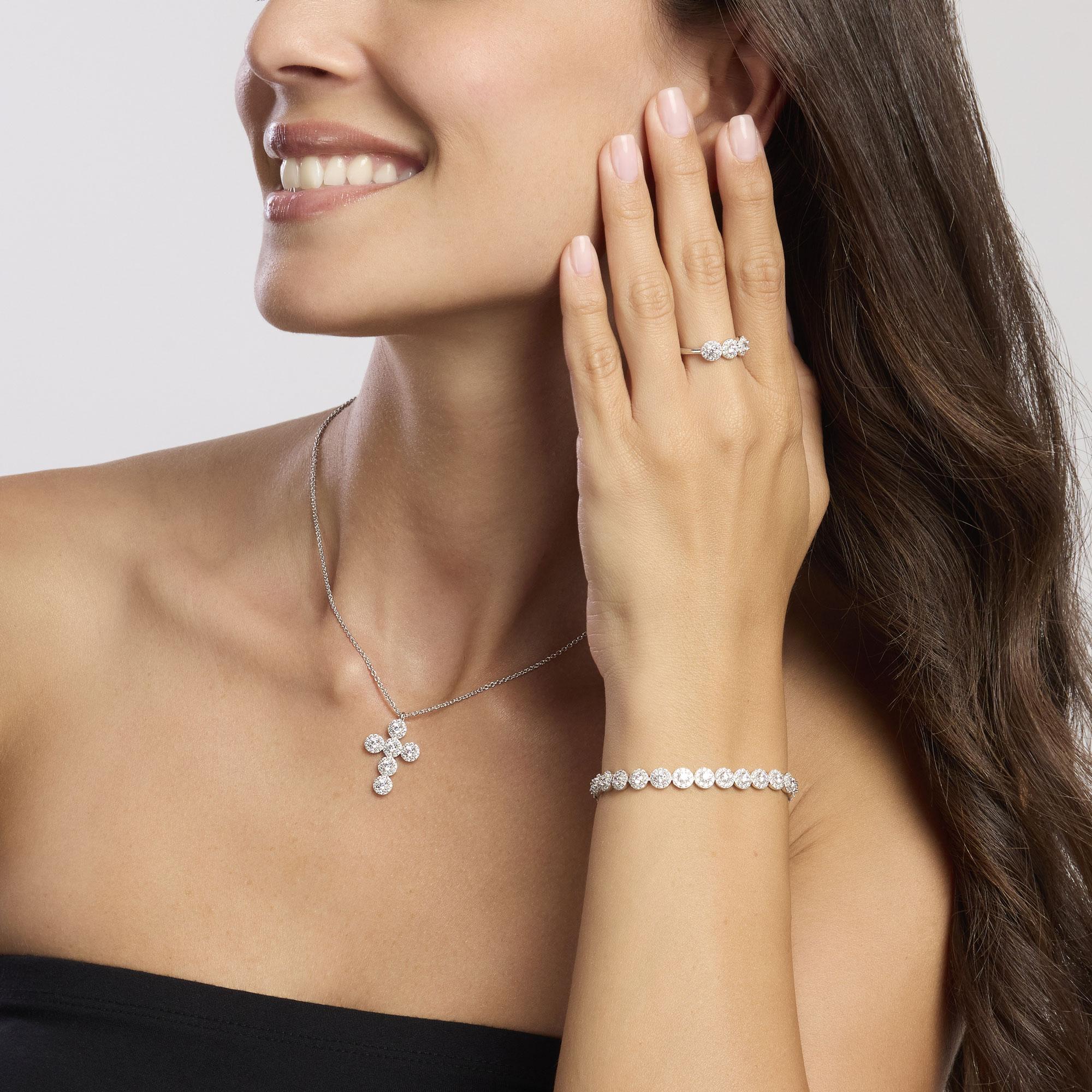 Mabina | Bracciale tennis in argento con zirconi bianchi MILANESIENNE | 533823-18