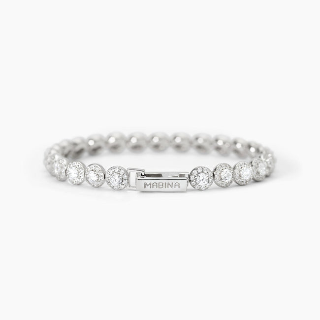 Mabina | Bracciale tennis in argento con zirconi bianchi MILANESIENNE | 533823-18