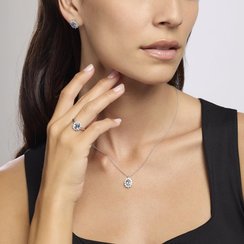 Mabina | Girocollo in argento con acquamarina sintetica COOL OR RÉTRO? | 553644