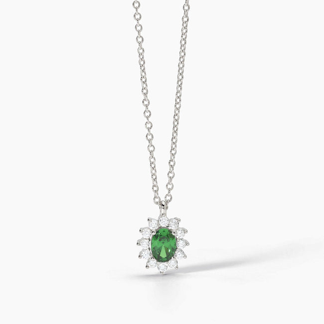 Mabina | Girocollo in argento con smeraldo sintetico COOL OR RÉTRO? | 553645