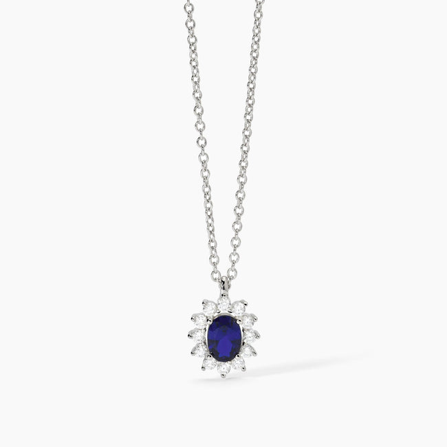 Mabina | Girocollo in argento con zaffiro sintetico COOL OR RÉTRO? | 553646