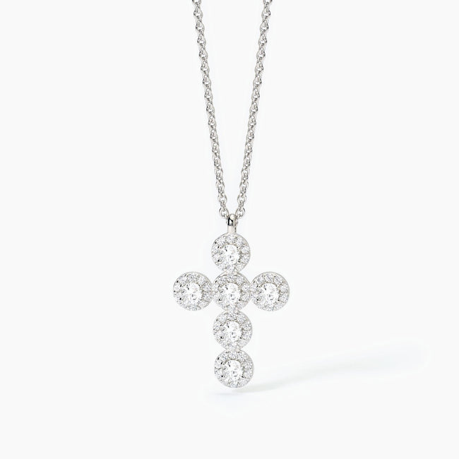 Mabina | Girocollo in argento con ciondolo croce MILANESIENNE | 553655