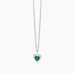 Mabina | Girocollo in argento con smeraldo sintetico a forma di cuore LOVE AFFAIR | 553667