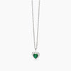 Mabina | Girocollo in argento con smeraldo sintetico a forma di cuore LOVE AFFAIR | 553667
