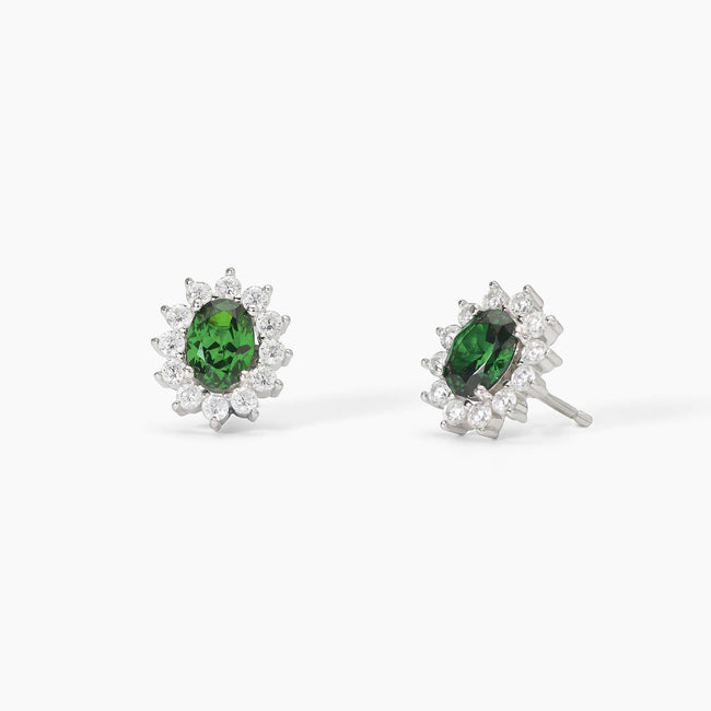 Mabina | Orecchini in argento con smeraldo sintetico COOL OR RÉTRO? | 563715