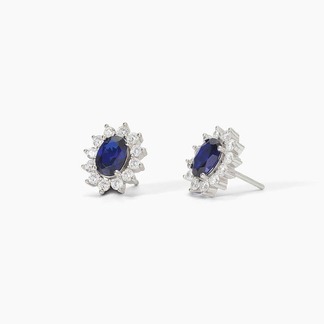 Mabina | Orecchini in argento con zaffiro sintetico ovale COOL OR RÉTRO? | 563716