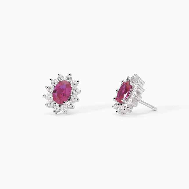 Mabina | Orecchini in argento con rubino sintetico ovale COOL OR RÉTRO? | 563717