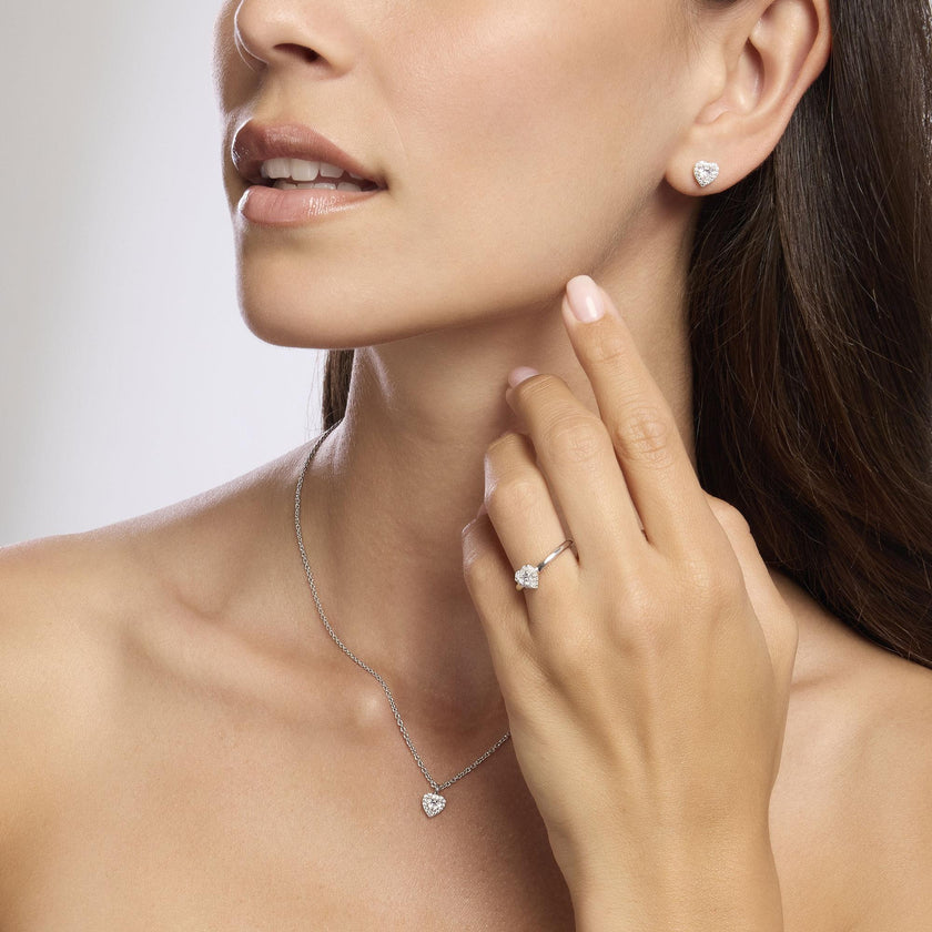 Mabina | Orecchini in argento con zirconi taglio cuore LOVE AFFAIR | 563742