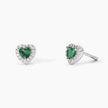Mabina | Orecchini in argento con smeraldi sintetici taglio cuore LOVE AFFAIR | 563743
