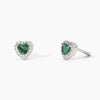 Mabina | Orecchini in argento con smeraldi sintetici taglio cuore LOVE AFFAIR | 563743