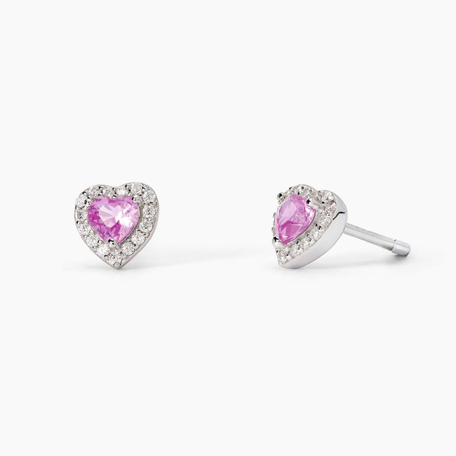 Mabina | Orecchini in argento con tormaline sintetiche taglio cuore LOVE AFFAIR | 563744