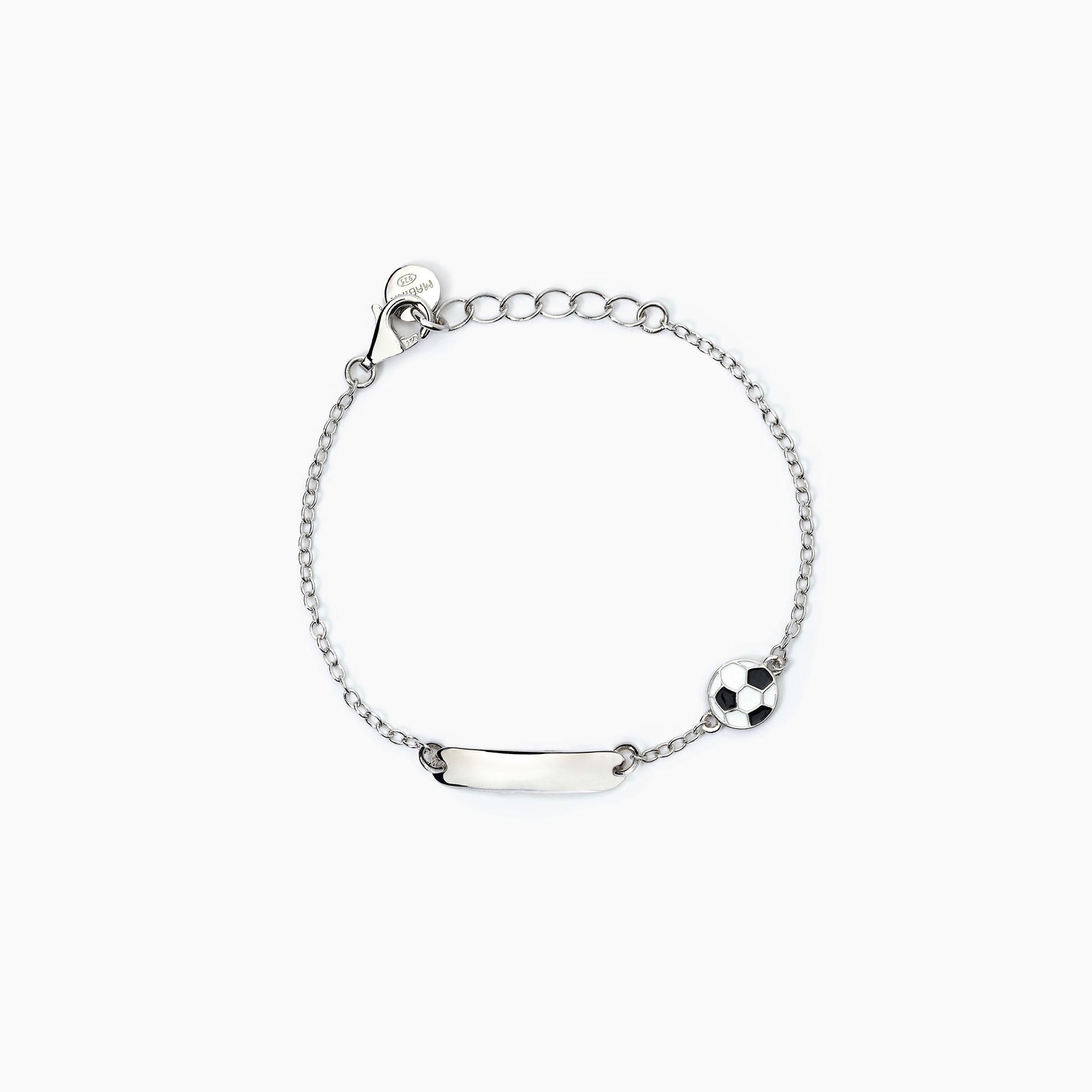 Mabina Baby | Bracciale personalizzabile in argento con pallone FOOTBALL | 533791