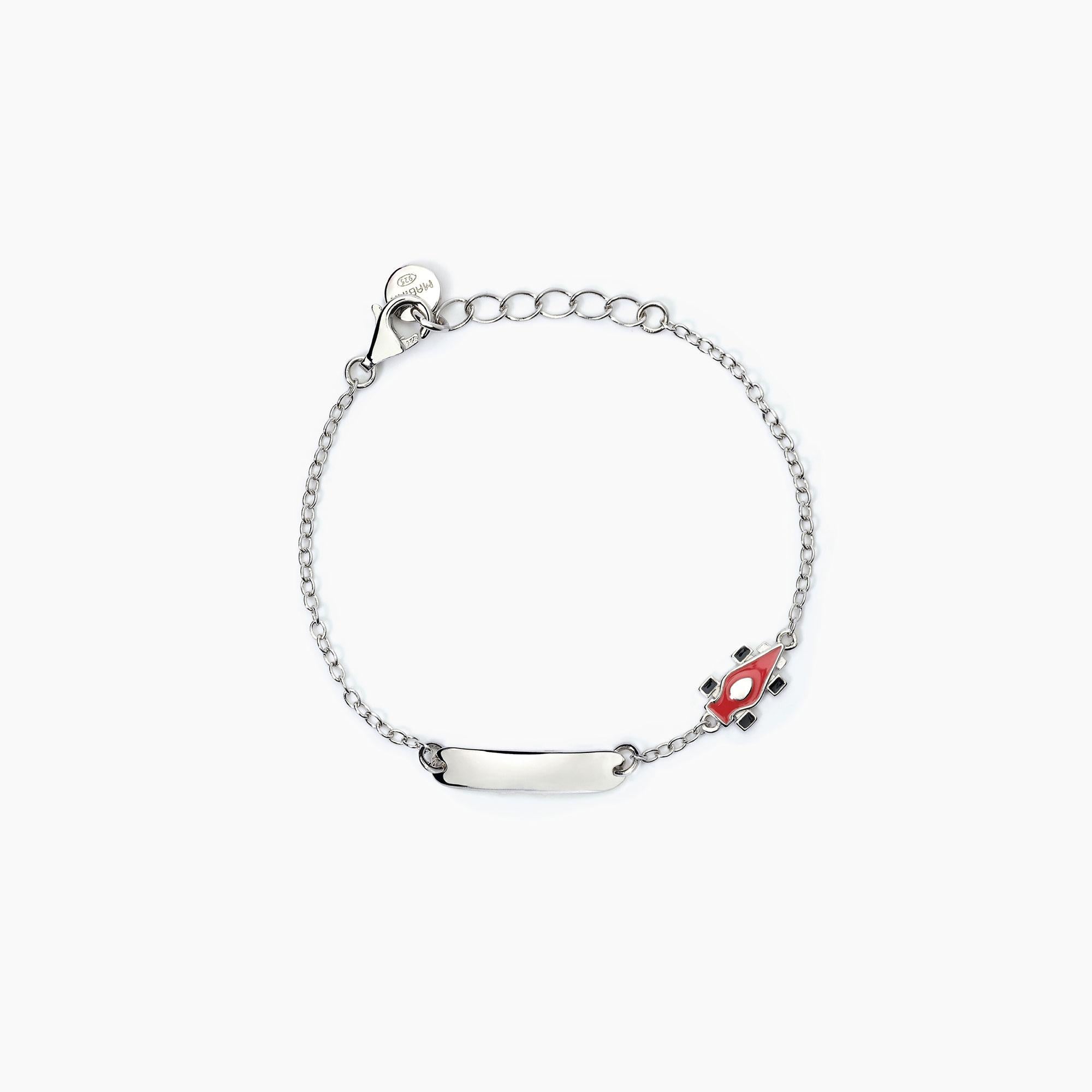 Mabina Baby | Bracciale personalizzabile in argento con macchinina RACING | 533792