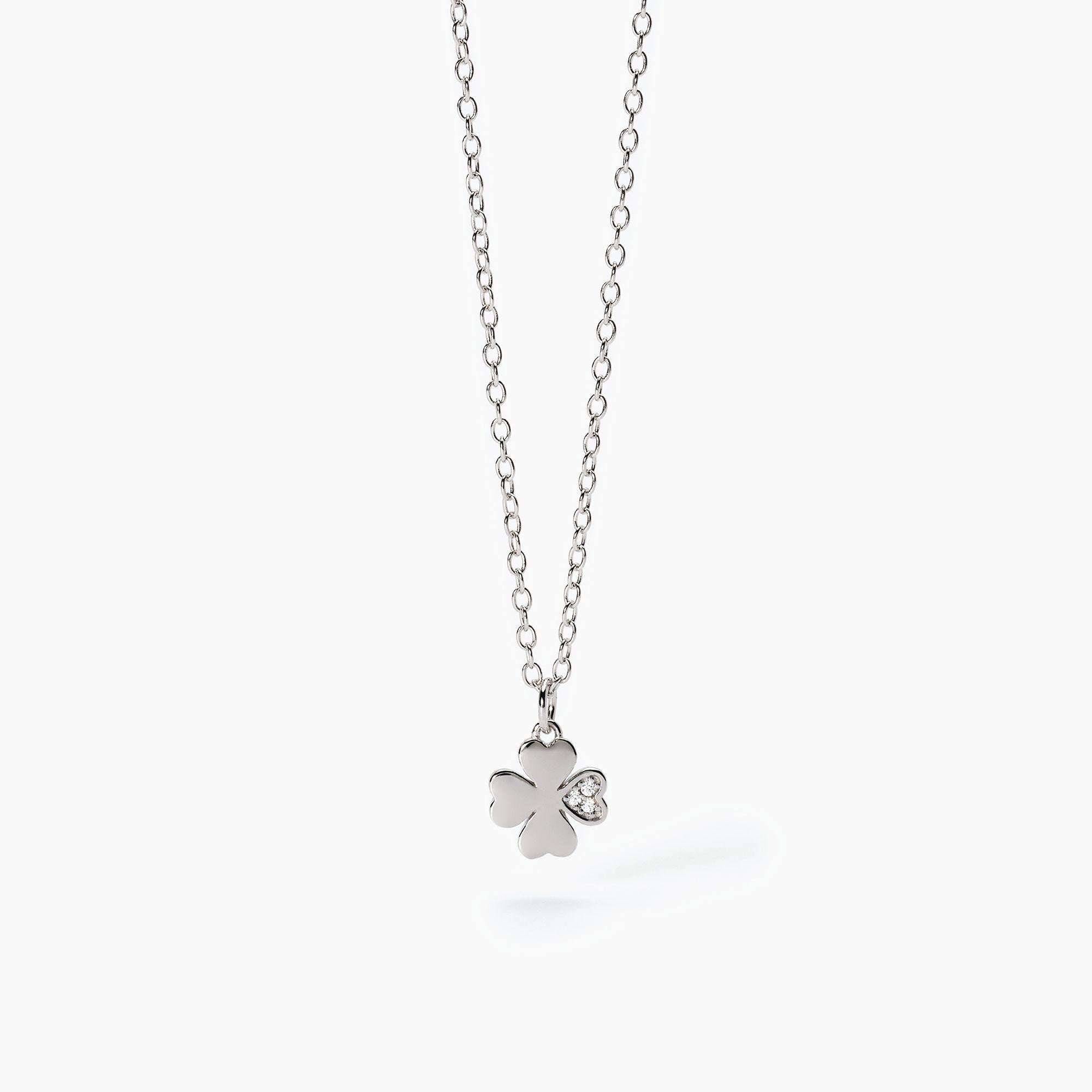 Mabina Junior | Girocollo in argento con quadrifoglio e zirconi CERCAMI | 553624