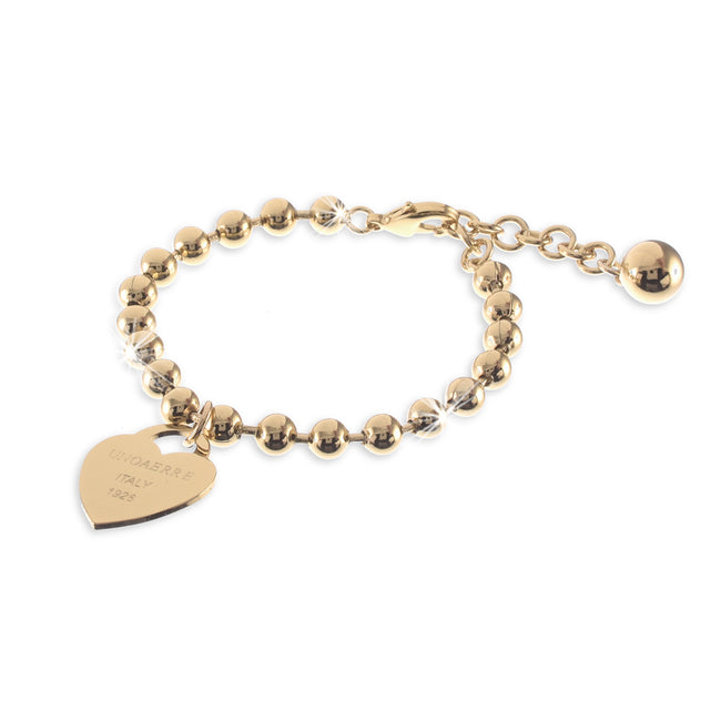 UNOAERRE | Bracciale dorato con cuore e sfere | 1313