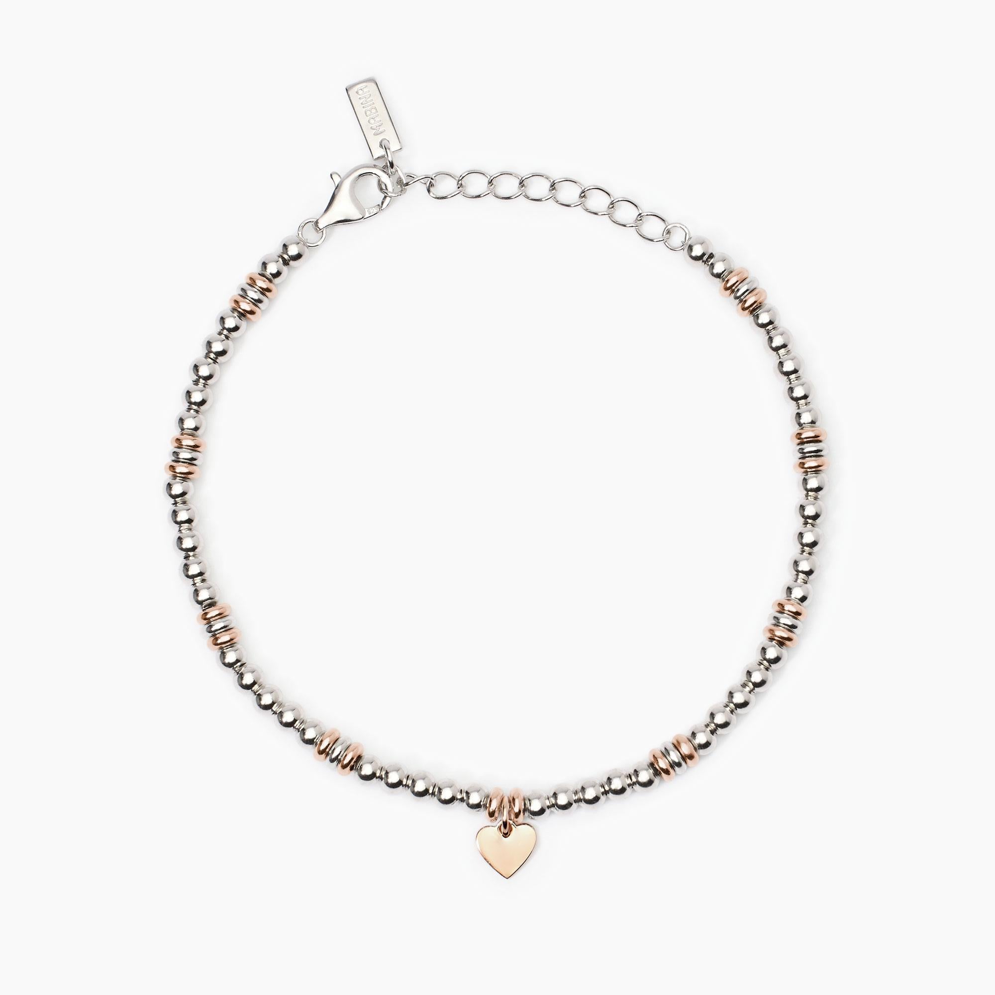 Mabina | Bracciale in argento placcato oro rosa con cuore Little Mix | 533839