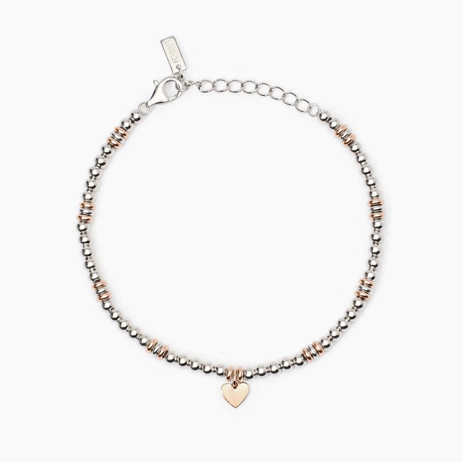 Mabina | Bracciale in argento placcato oro rosa con cuore Little Mix | 533839