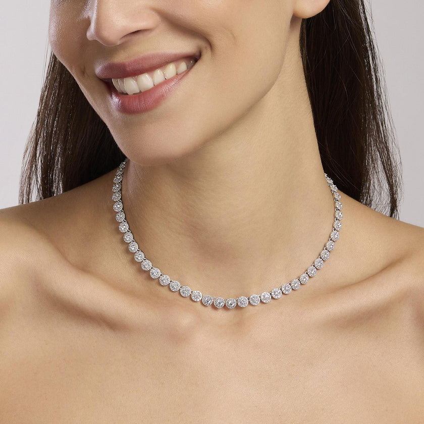 Mabina | Girocollo tennis in argento con zirconi Milanesienne | 553683