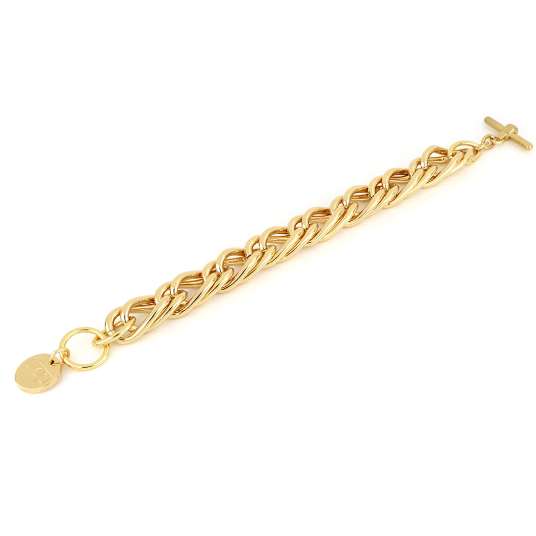 UNOAERRE | Bracciale in bronzo dorato con catena spiga | 1865