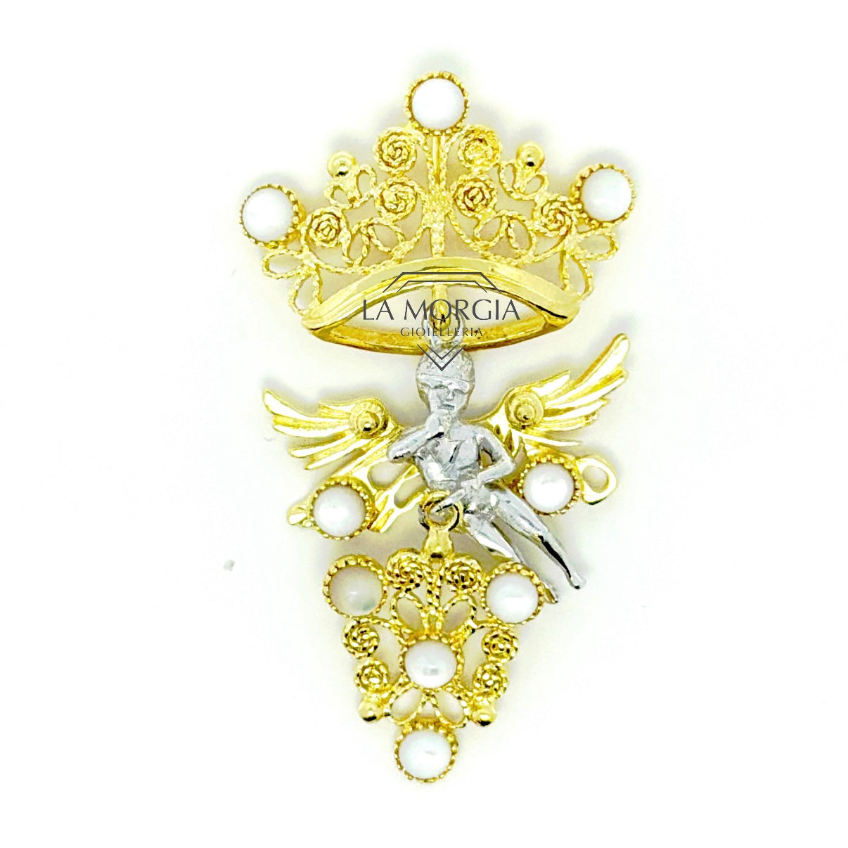 PRESENTOSA | Ciondolo Amorino Argento Dorato 925‰ | CI AMG01G MP