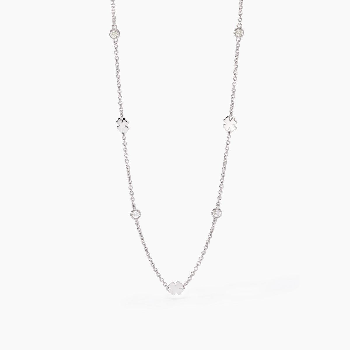 Mabina | Girocollo con quadrifogli e zirconi So Lucky | 553703