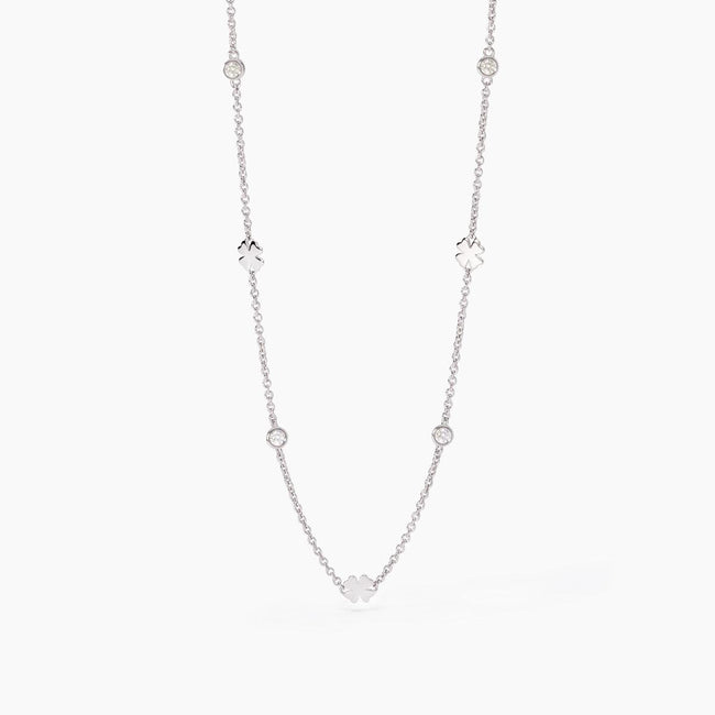 Mabina | Girocollo con quadrifogli e zirconi So Lucky | 553703