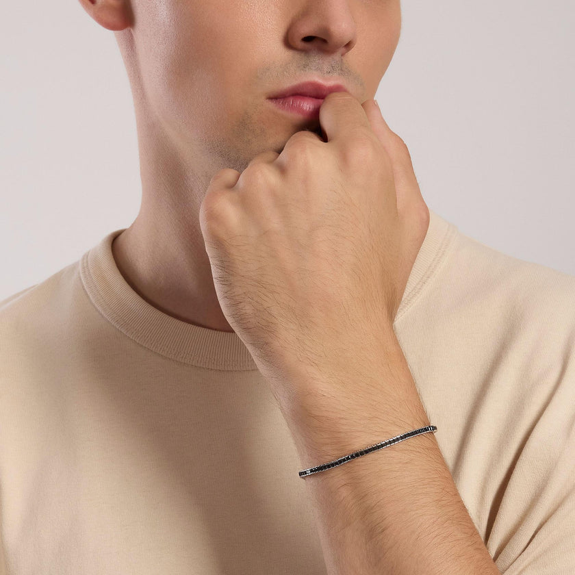Mabina | Bracciale tennis uomo con zirconi neri Tennis Club | 533976