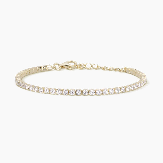 Mabina | Bracciale tennis regolabile in argento placcato oro con zirconi MINI TENNIS | 533328