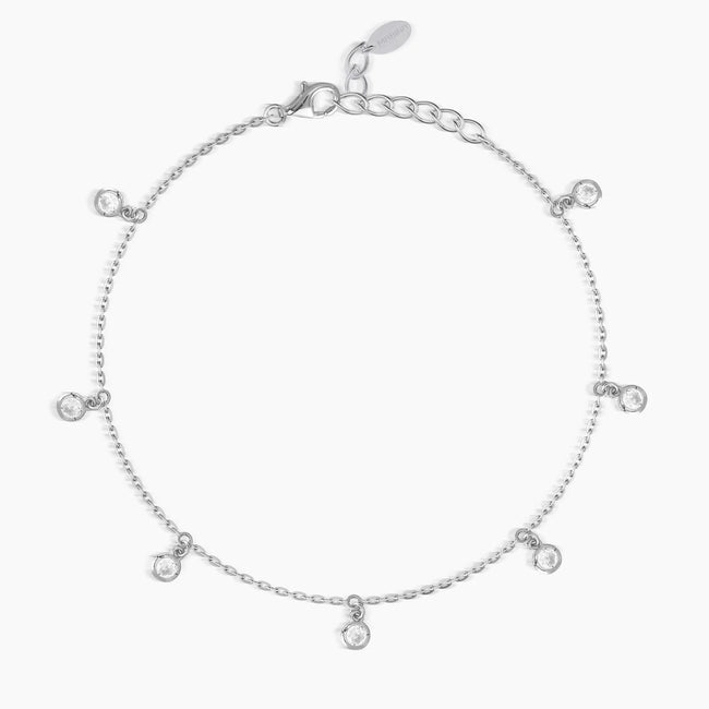 Mabina | Cavigliera in argento con ciondoli punto luce in zircone SPOTLIGHT | 533373