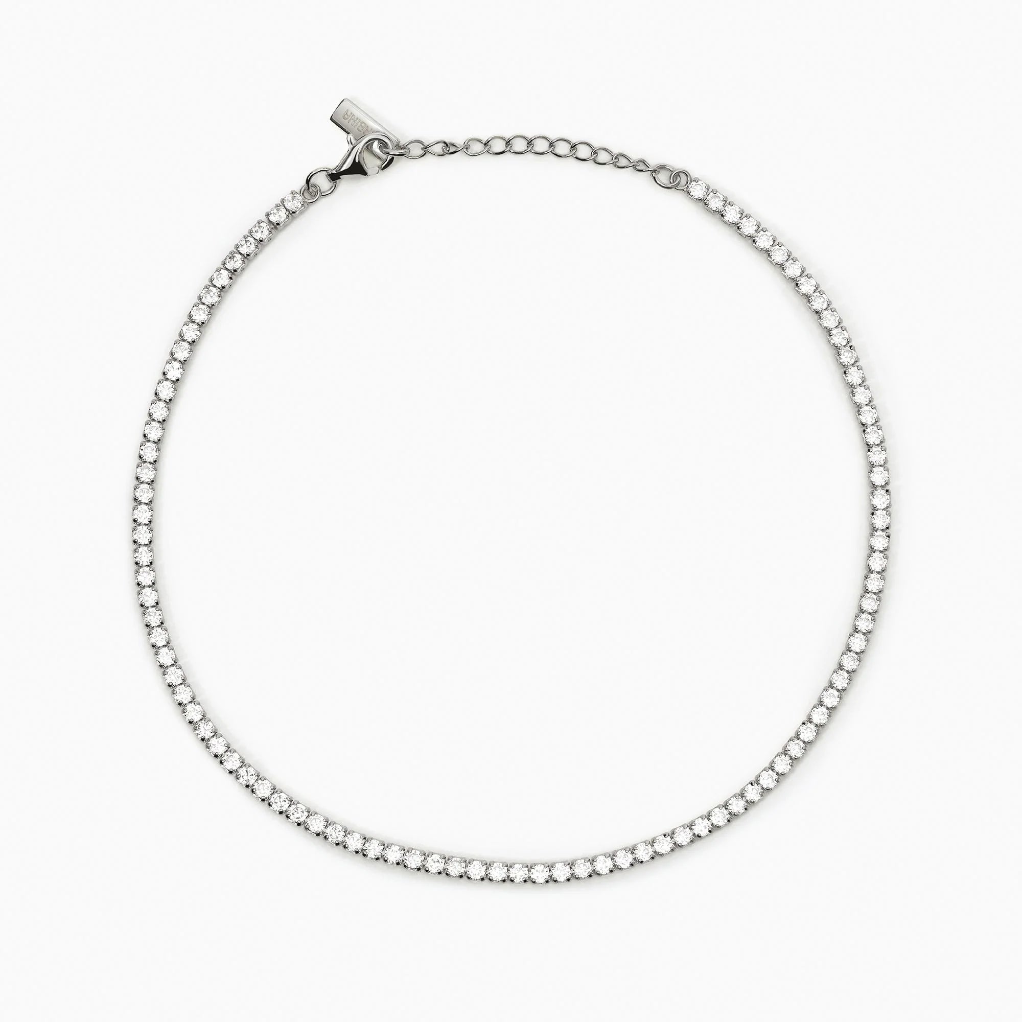 Mabina | Cavigliera da donna in argento rodiato con zirconi bianchi MINI TENNIS | 533755