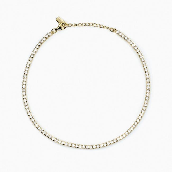 Mabina | Cavigliera in argento placcato oro con zirconi bianchi MINI TENNIS | 533756