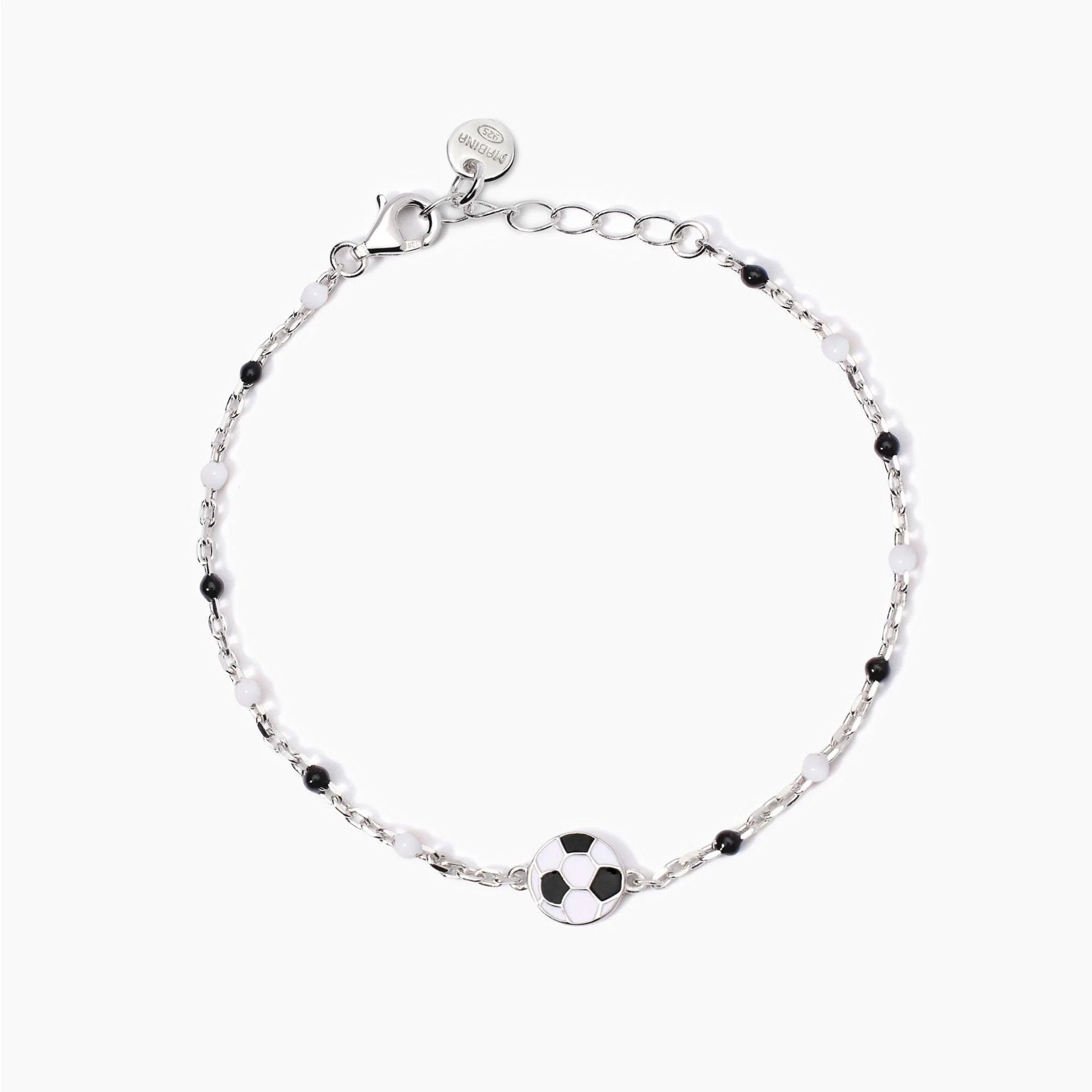Mabina Junior | Bracciale con pallone e inserti bianchi e neri W IL FOOTBALL | 533931