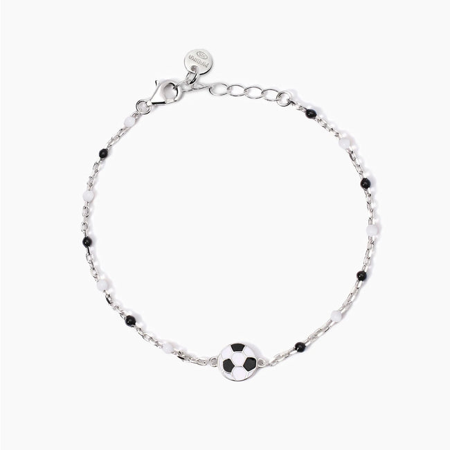 Mabina Junior | Bracciale con pallone e inserti bianchi e neri W IL FOOTBALL | 533931