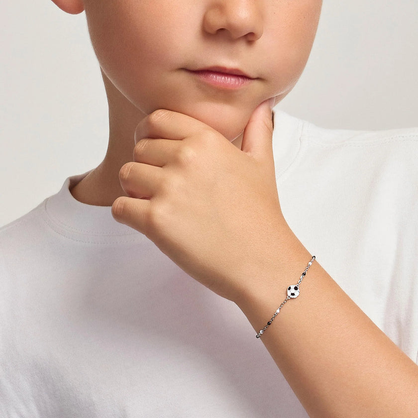 Mabina Junior | Bracciale con pallone e inserti bianchi e neri W IL FOOTBALL | 533931