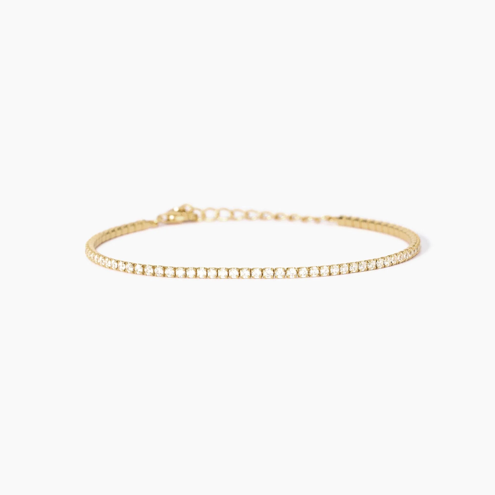 Mabina | Bracciale tennis sottile in argento placcato oro con zirconi MINI TENNIS | 533958