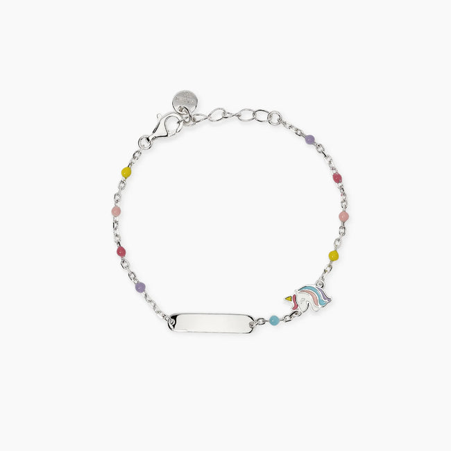 Mabina Junior | Bracciale multicolor con targhetta e unicorno MINI PONY-TAG | 534131