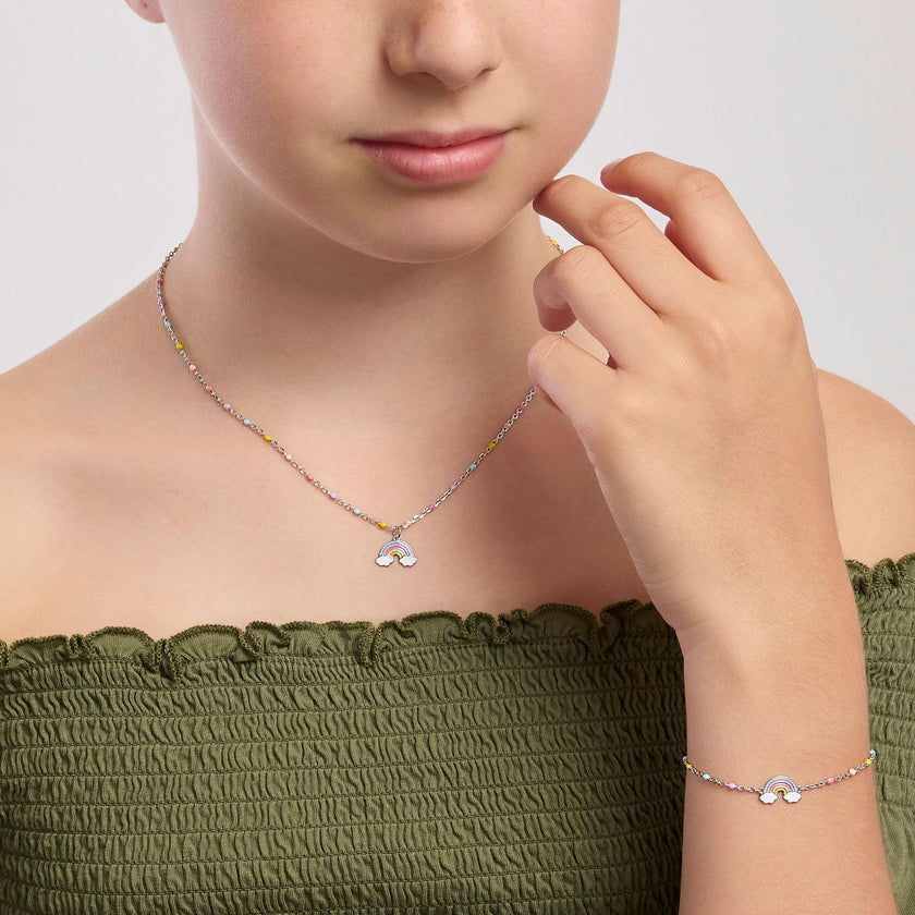 Mabina Junior | Bracciale con arcobaleno smaltato Rainbow | 533934