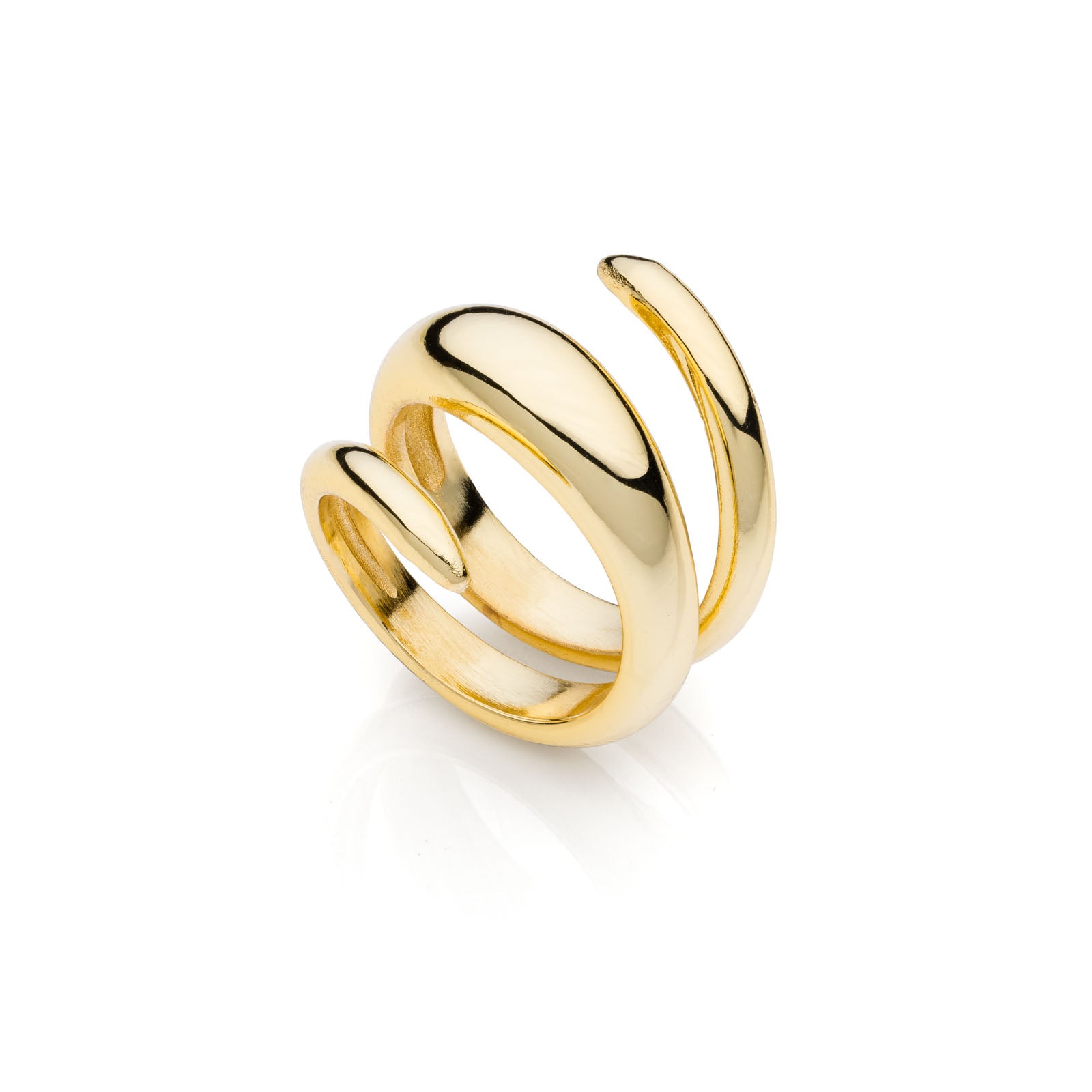 UNOAERRE | Anello dorato bombato a spirale | 2402