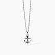 Mabina | Collana da uomo in argento con ciondolo ancora e zircone nero NAVY RULE | 553638