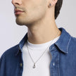 Mabina | Collana da uomo in argento con ciondolo ancora e zircone nero NAVY RULE | 553638