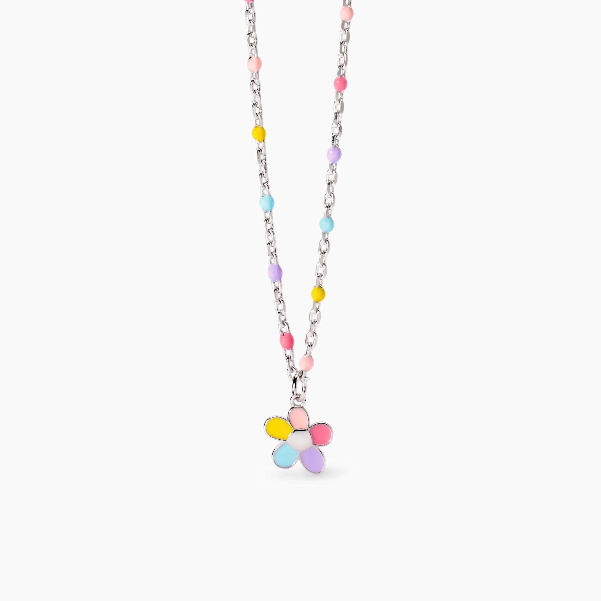 Mabina Junior | Girocollo da bambina in argento con fiorellino smaltato BLOOM | 553728