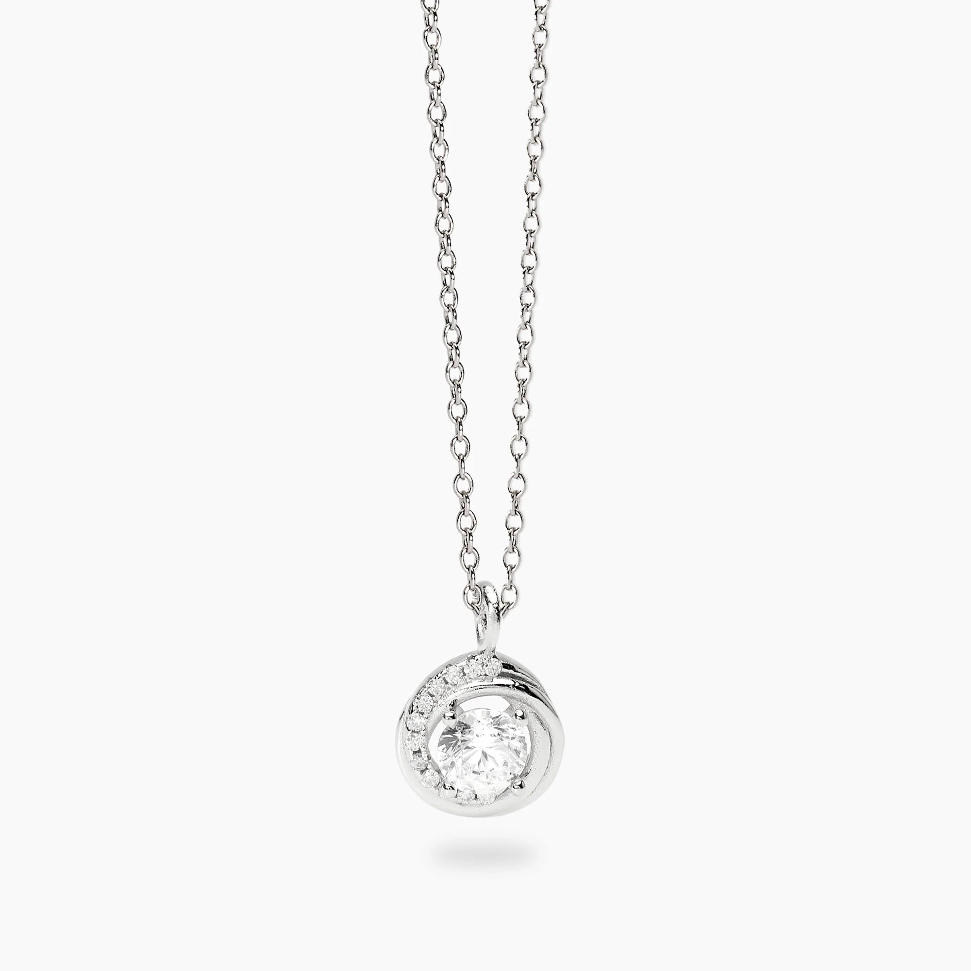 Mabina | Girocollo in argento con ciondolo tondo in zirconi SGUARDO INDISCRETO | 553945