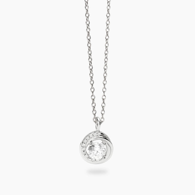 Mabina | Girocollo in argento con ciondolo tondo in zirconi SGUARDO INDISCRETO | 553945