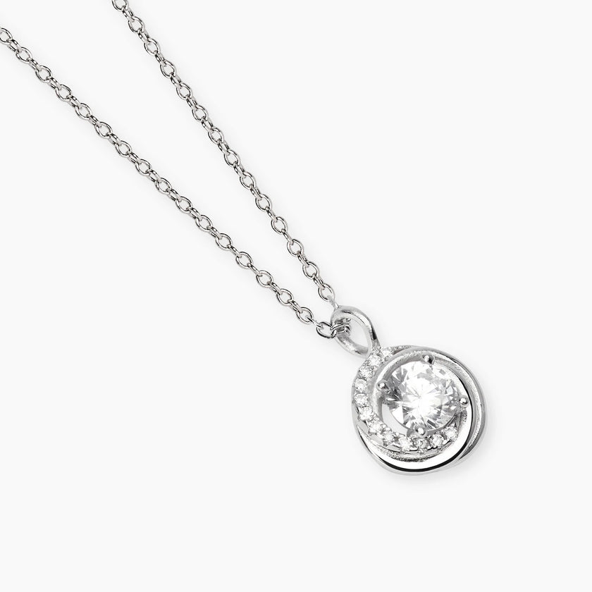 Mabina | Girocollo in argento con ciondolo tondo in zirconi SGUARDO INDISCRETO | 553945