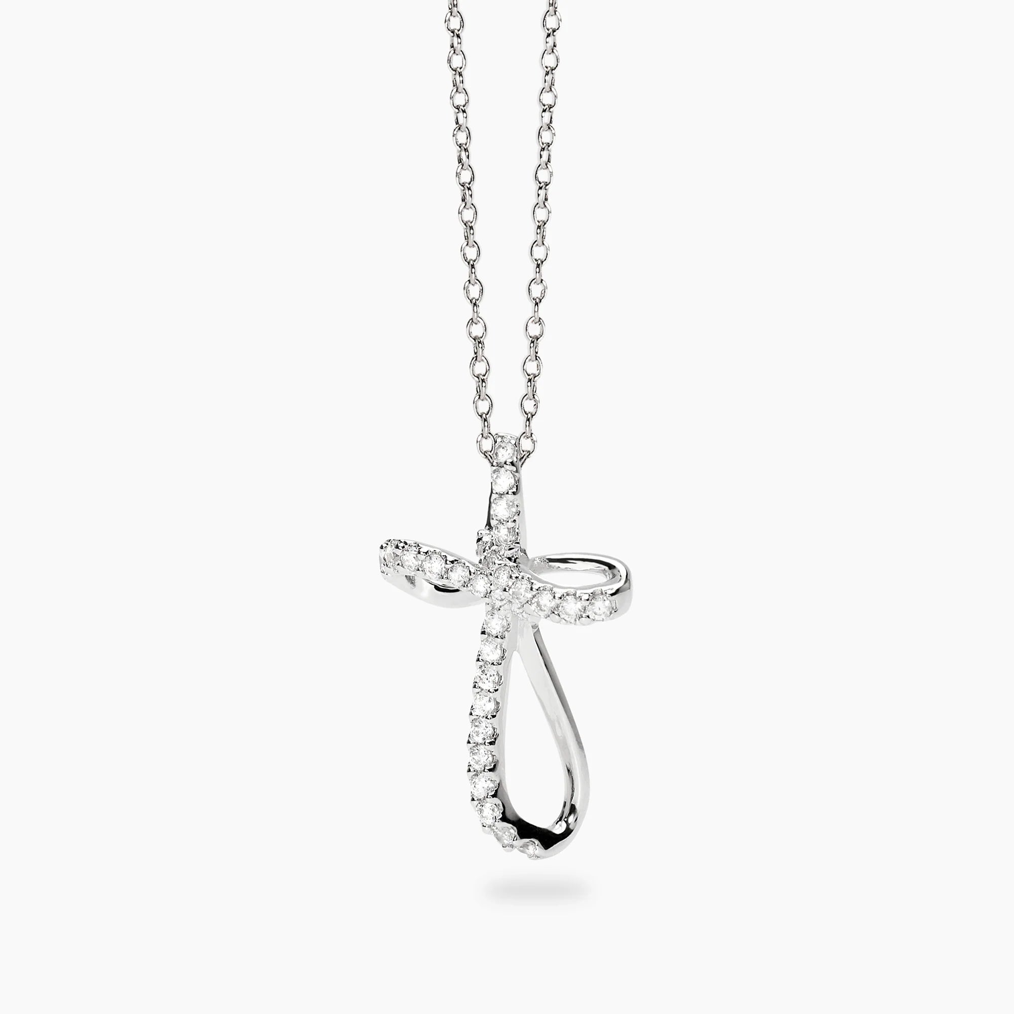 Mabina | Girocollo in argento con pendente croce con zirconi PREDILETTA | 553946