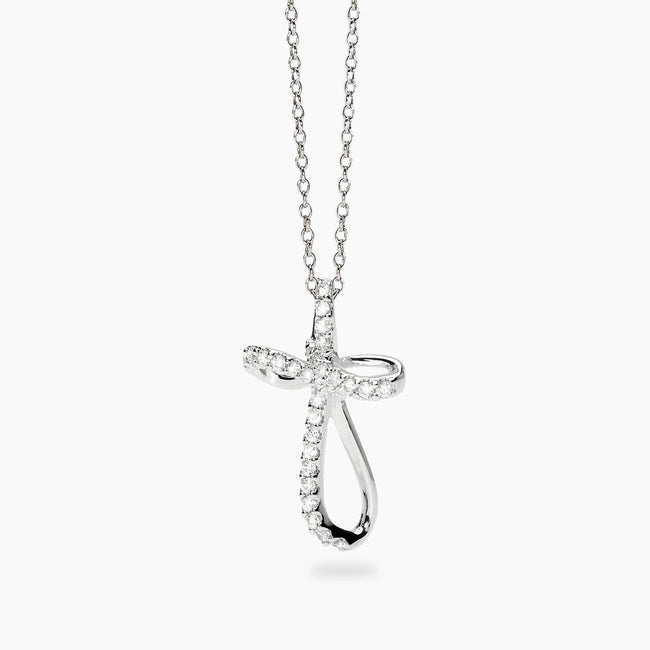 Mabina | Girocollo in argento con pendente croce con zirconi PREDILETTA | 553946