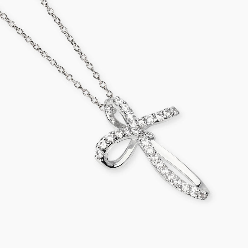 Mabina | Girocollo in argento con pendente croce con zirconi PREDILETTA | 553946
