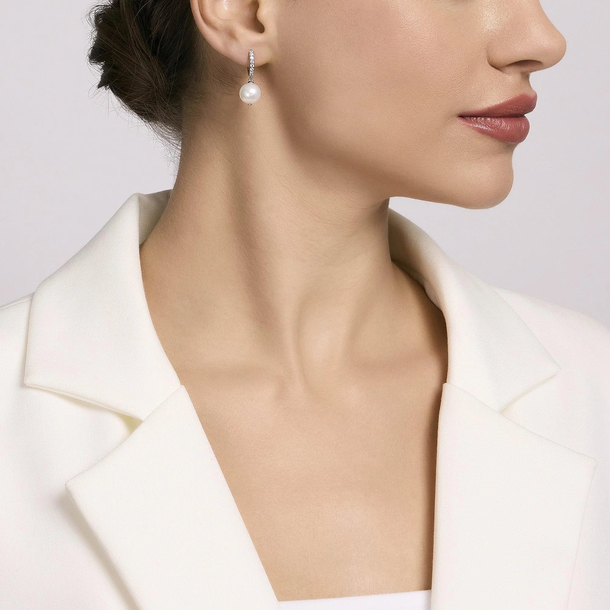 Mabina | Orecchini a cerchio con perla coltivata pendente INVITO A NOZZE | 563604